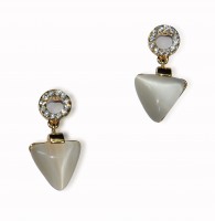 Triangular Shaped Crystal Stud Droplet Earrings