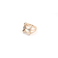 Triple Bow Stones Ring In Copper
