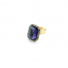 Purple Stone Ring With Princess Cut