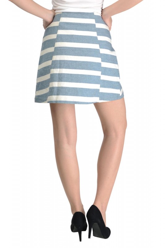 Striped Pattern Knee Length Skirt