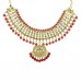 Designer Pearls And Kundan  Necklace Set In Maroon Color
