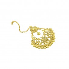 Gold Plated Round Manng Tikka With Shinny Stones