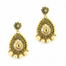 Designer Dangler Earrings With Multiple Stones And Pearls