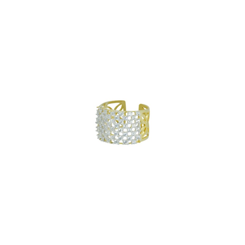 Designer Gold plated AD Studded Cluster Ring