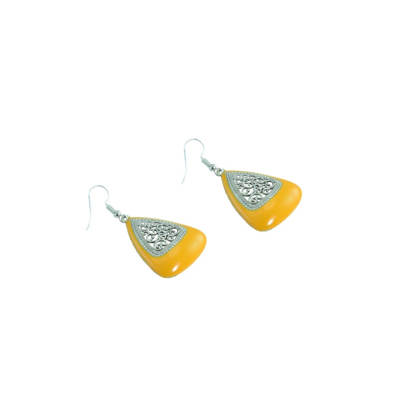 Silver Plated Dangler In Yellow Color