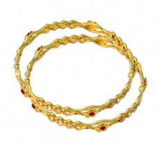 Designer Gold Plated Alloy Bangle Set 