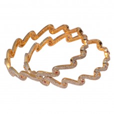 Designer Gold Plated Bracelet Bangle Set For Girls and Women