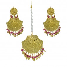 Designer Traditional Maang Tikka With Earrings