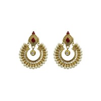 Red Kundan Dangler For Women