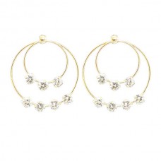 Double Layer Hoops With Shinny Stud