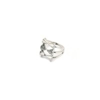 Triple Bow Stones Ring In Silver
