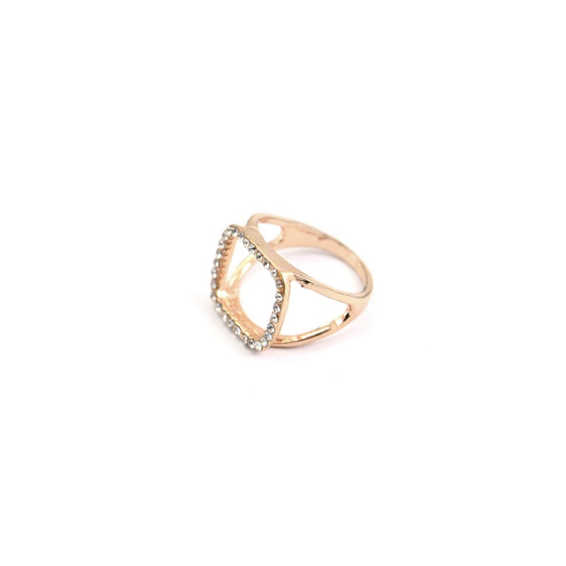 Small Multiple Stones Square Ring In Copper