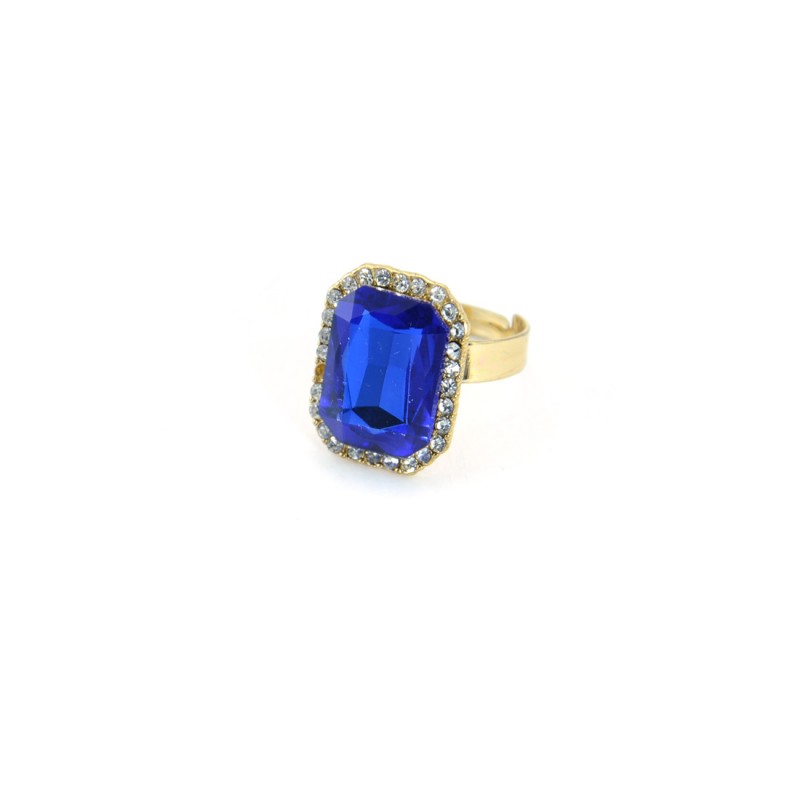 Blue Stone Ring With Princess Cut