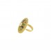 Gold Plated Multi Colored Adjustable Ring With Kundan