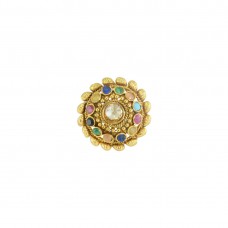 Gold Plated Multicolored Beaded Adjustable Ring for women