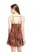 Leaf Printed Georgette Strap Short Dress By Shipgig