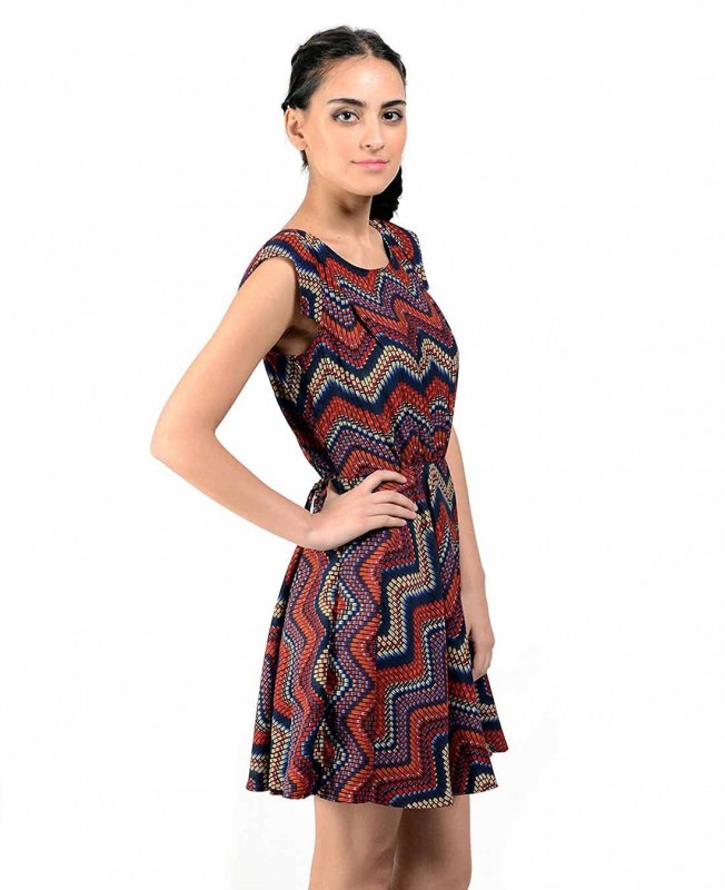 Multi Print Short Dress By Shipgig