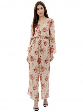 Multi Print Georgette Long Jumpsuit  By Shipgig