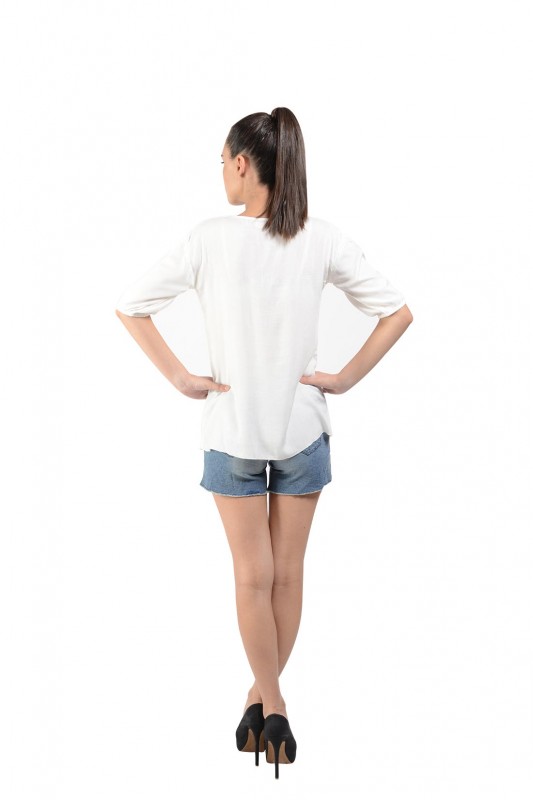 White Cotton Designer Top For Women By Shipgig