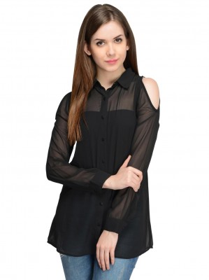 Black Full Sleeves Top By Shipgig