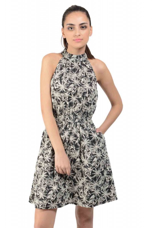 Printed Black Dress By Shipgig