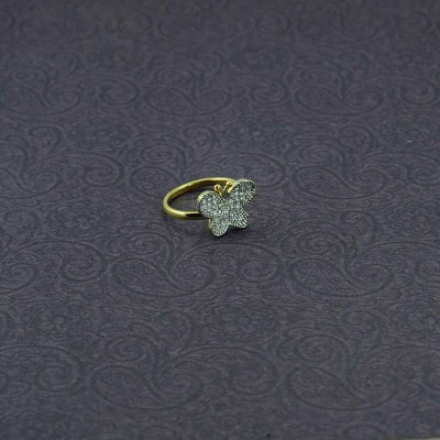 American Diamond Rings In Butterfly Style