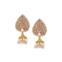 Gold Plated Jhumka with Shinny Studded Earrings
