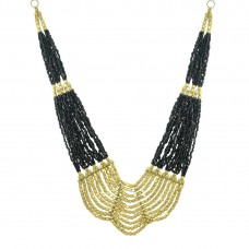 Designer Multicolor Pearls Neckpiece In Black  Color