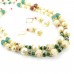 Multicolor Pearls Necklace Set With Drop Earrings