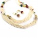 Multicolor Pearls Necklace With Shinny Stones