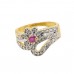 American Diamond Ring With Pink Stone