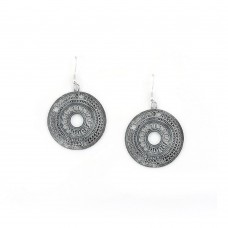 Oxidised Silver Toned ChandBalis in Circular Shape