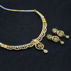 Gold Plated American Diamond Stone Necklace Set