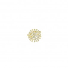 Gold Plated AD Ring In Flower Shape