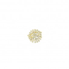 Gold Plated AD Ring In Flower Shape