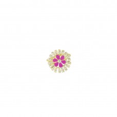 Antique Gold Plated AD Ring In Pink Color