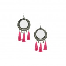 Oxidized Thread Dangler In Pink Color