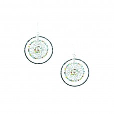 Designer Silver Plated Hoops Earrings With Multiple Pearls