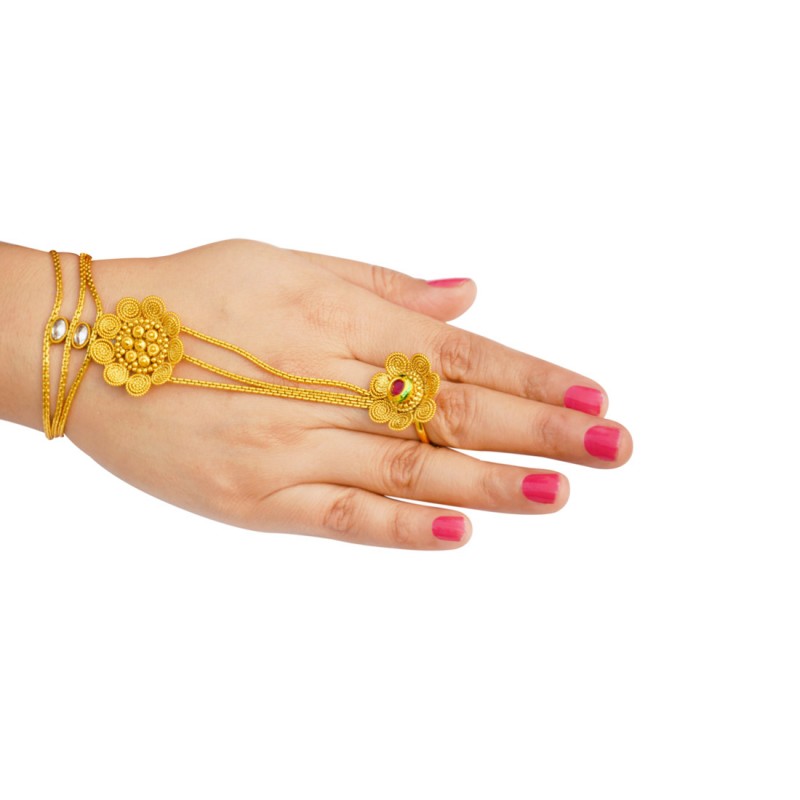 Designer Kundan Pair Haath Phool For Women