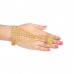 Ethnic Gold Plated Stones Pair Panja Hath Phool Cuff Bracelet 