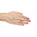 Ethnic Gold Plated Pair American Diamond Panja Hath Phool Bracelet