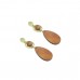 Wooden Designer Drop Dangler Earring In Brown Color