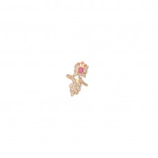 Gold Plated AD Studded Ring In Pink Color